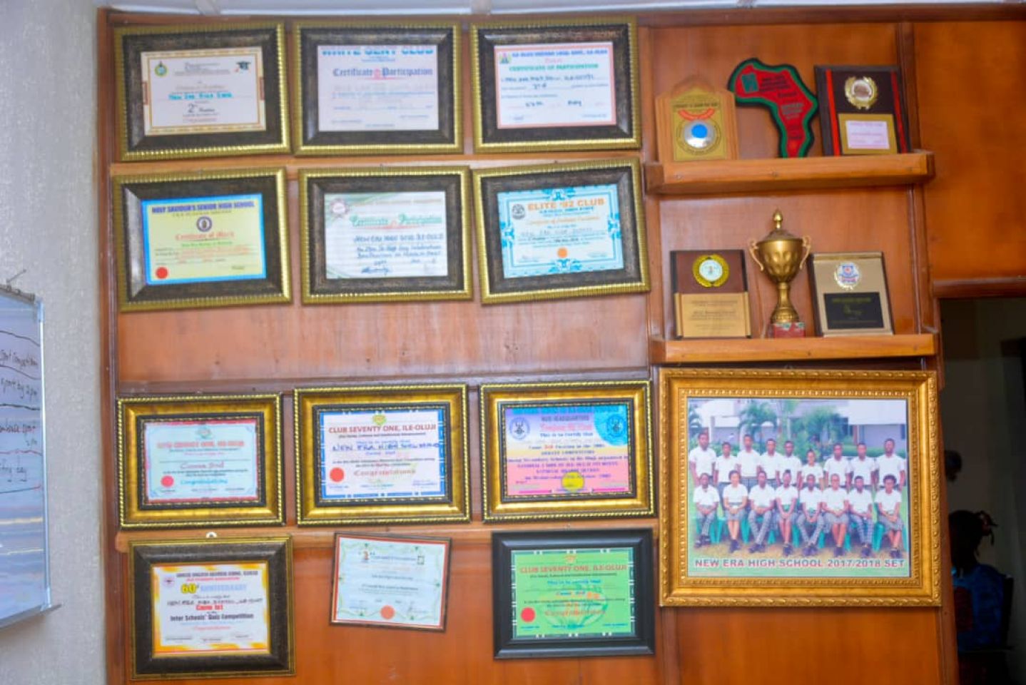 THE SCHOOL'S PAST AWARDS